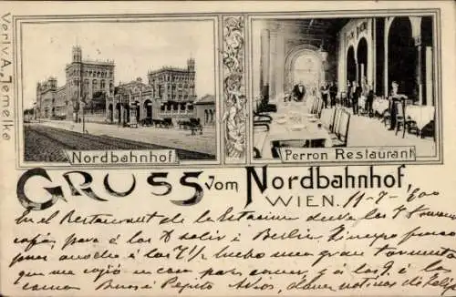 Ak Wien 2 Leopoldstadt, Nordbahnhof, Perron-Restaurant