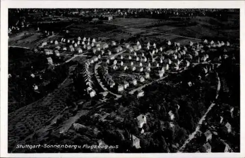 Ak Sonnenberg Möhringen auf den Fildern Stuttgart in Württemberg, Fliegeraufnahme