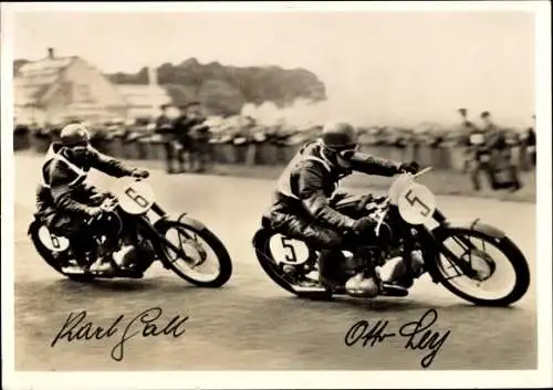 Ak Motorrennsport, Otto Ley, Karl Gall, BMW, Motorräder