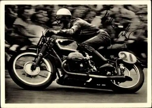 Ak Motorrennsport, Motorradrennfahrer Walter Zeller, BMW, Motorrad