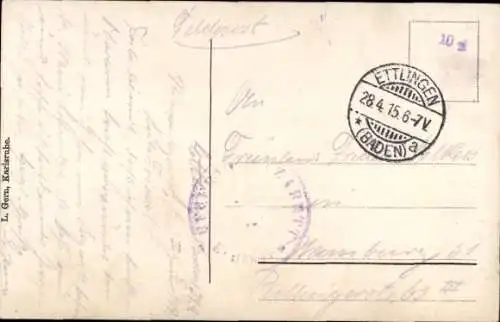 Ak Karlsruhe in Baden, Karlsruhe i. B., Rheinhafen, Hafenlandschaft, Schiffe