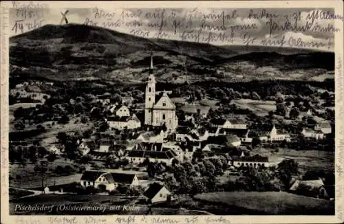 Ak Pischelsdorf in der Steiermark Österreich, aufnahme, Dorfansicht mit Kirche, ländliche Umgebun