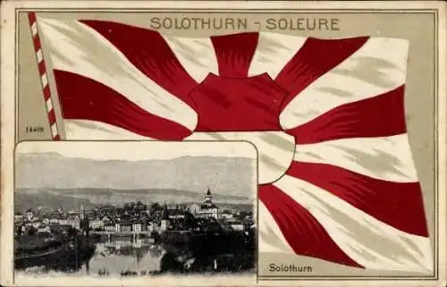 Präge Wappen Ak Solothurn Stadt Schweiz, Gesamtansicht