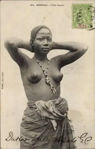 Ak Senegal, Barbusige Afrikanerin