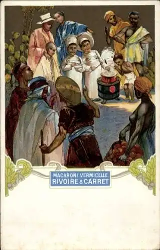 Litho Macaroni Vermicelle, Rivoire & Carret, Exposition Coloniale Marseille, Reklame