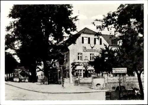 Ak Boxdorf Moritzburg Sachsen, Waldgasthof Baumwiese Bahnwiese