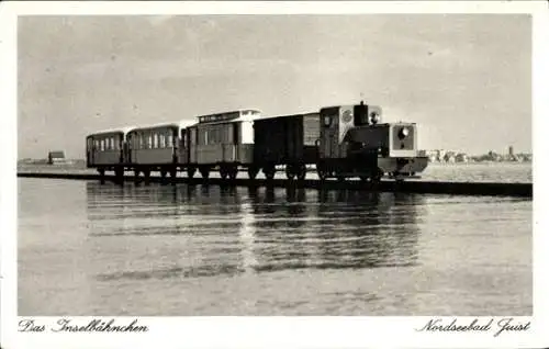 Ak Nordseebad Juist in Ostfriesland, Inselbahn