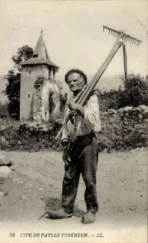 Ak Type de Paysan Pyreneen, Alter Bauer