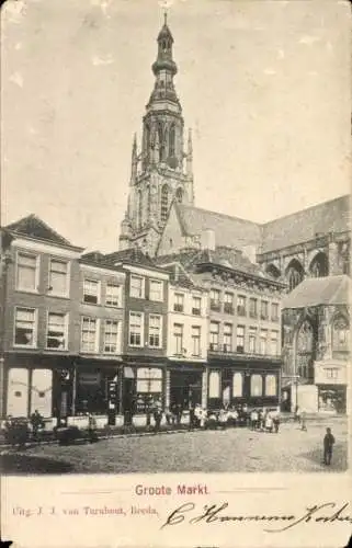 Ak Breda Nordbrabant Niederlande, Groote Markt