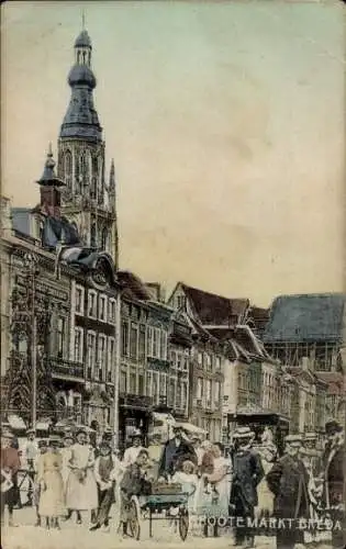 Ak Breda Nordbrabant Niederlande, Groote Markt