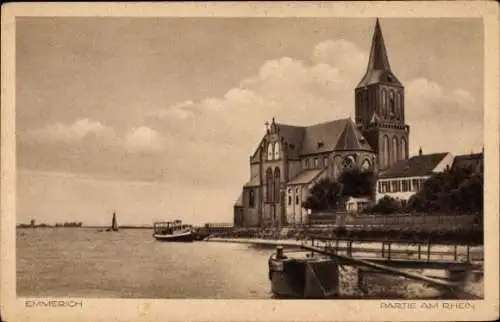 Ak Emmerich am Niederrhein, Partie am Rhein
