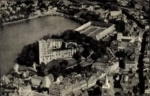Ak Kolding Dänemark, Luftbild der Stadt