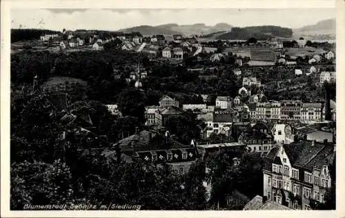 Ak Sebnitz in Sachsen, Blick über die Dächer der Stadt, Panoramaansicht von Ortschaft und Umgebung