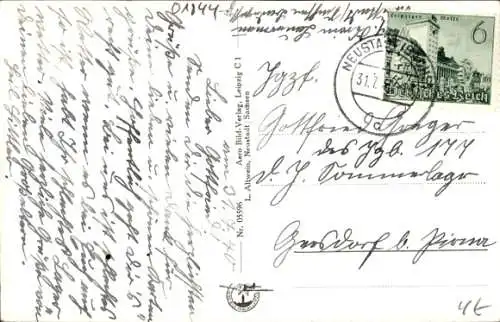 Ak Neustadt in Sachsen, Stadtpark, Teich, Schwäne