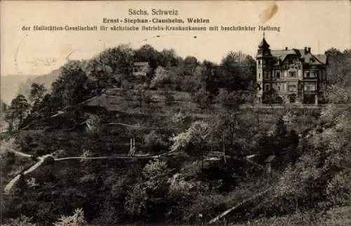 Ak Stadt Wehlen an der Elbe Sachsen, Ernst Stephan Clausheim