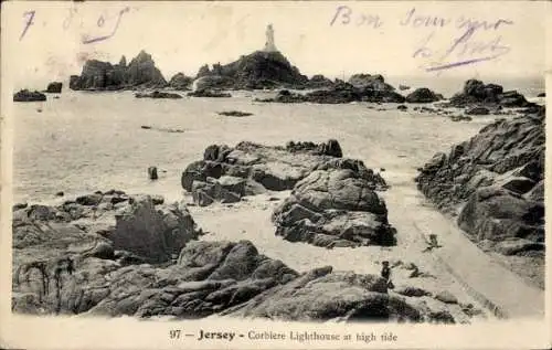 Ak St. Brélade Kanalinsel Jersey, La Corbière Lighthouse