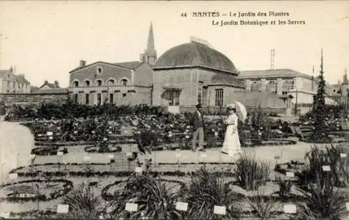 Ak Nantes Loire Atlantique, Jardin des Plantes, botanischer Garten, Gewächshäuser, Personen mit R