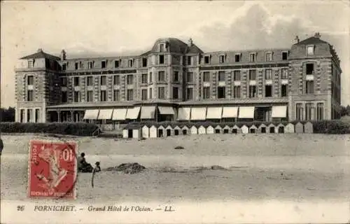 Ak Pornichet Loire Atlantique, Grand Hôtel de l'Océan, Küstenansicht, Strand, Gebäude