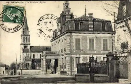 Ak Alfortville Val de Marne,  La Mairie et l'Eglise, s Gebäude, Kirche