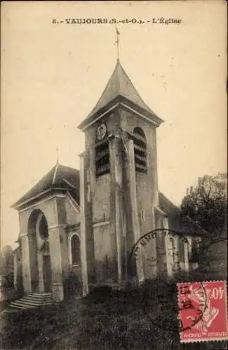 Ak Vaujours Seine Saint Denis, L'Église,  republikanische , alte Architektur