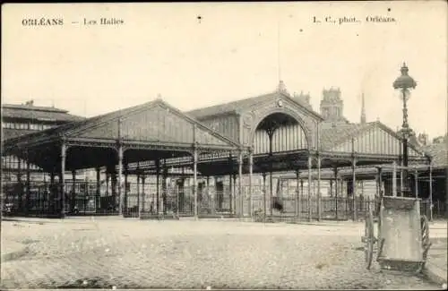Ak Orléans Loiret, Markthalle in   Architektur, Schwarz-Weiß-Foto