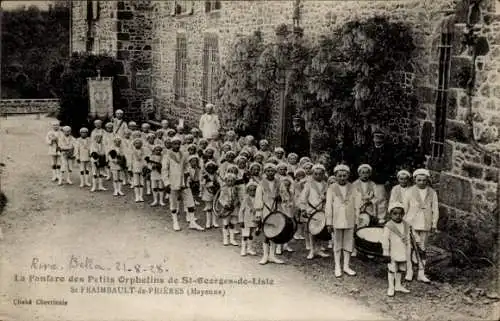 Ak Saint Fraimbault de Prières Mayenne, La Fanfare des Petits Orphelins de St-George-Lisle