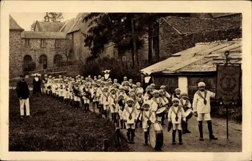 Ak Saint Fraimbault de Prières Mayenne, Fanfare des Petits Orphelins de St-George-Lisle