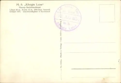 Ak MS Königin Luise, HAPAG Seebäderdienst