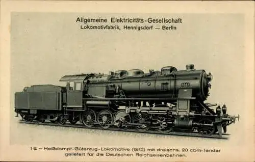 Ak 1E Heißdampt-Güterzug-Lokomotive G12, Allgemeine Elektrizitäts-Gesellschaft Lokomotivfabrik