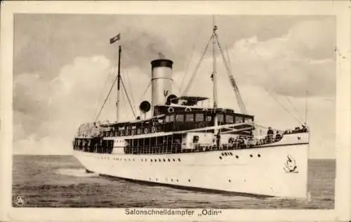 Ak Dampfer Odin, Reederei Braeunlich Stettin, Salonschnelldampfer