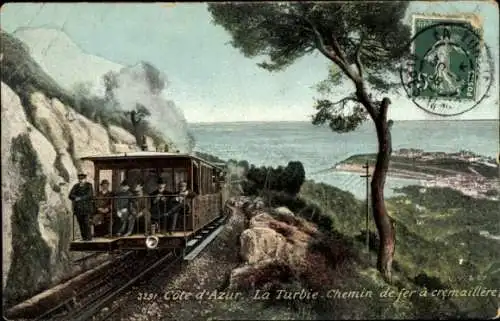 Ak La Turbie Alpes Maritimes, Zahnradbahn
