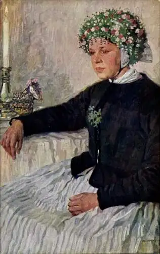 Künstler Ak Trachtenbilder aus der Oberlausitz, Wendische Braut