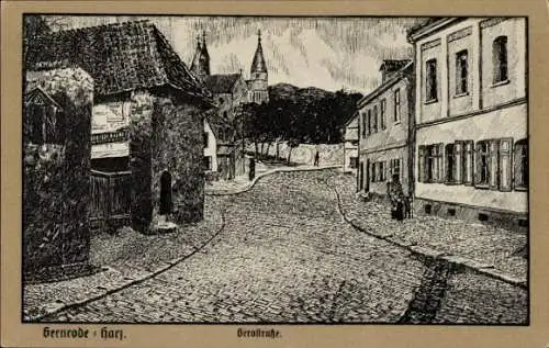Künstler Ak Gernrode Quedlinburg im Harz, Gerostraße