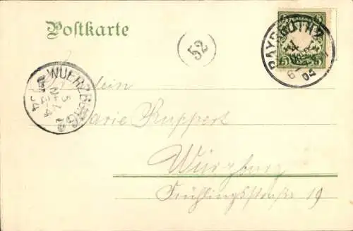 Ak Bayreuth in Oberfranken, Restauration Bürgerreuth, Gartenansicht, Menschen auf der Terrasse