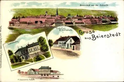 Ak Beierstedt in Niedersachsen, Beierstedt von der Südseite, Kasel's Barten, Grathof von W. Schli