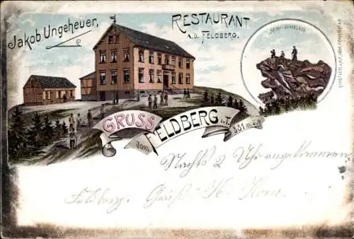 Litho Niederreifenberg Schmitten im Taunus, Großer Feldberg, Restaurant