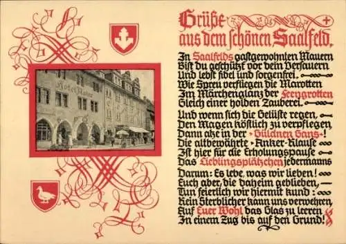 Passepartout Ak Saalfeld an der Saale Thüringen, Hotel Anker