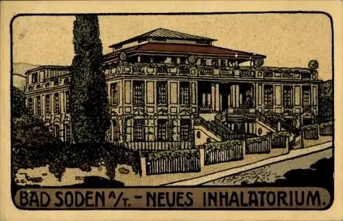 Steindruck Ak Bad Soden am Taunus Hessen, Neues Inhalatorium
