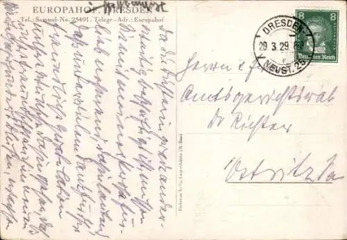 Ak Dresden Neustadt, Europahof