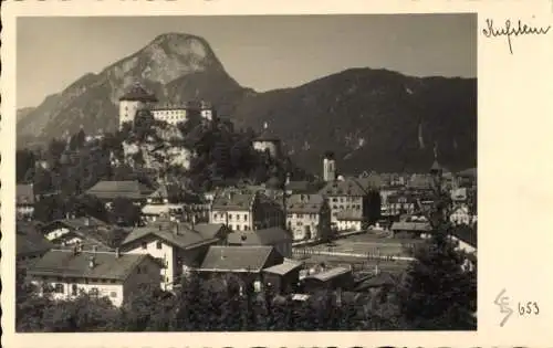 Ak Kufstein in Tirol, Blick auf die Stadt, Schloss  umliegende Berge