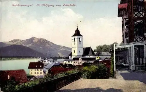 Ak St. Wolfgang im Salzkammergut Oberösterreich, Blick auf  Kirche, Landschaft, Salzkammergut
