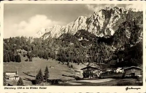 Ak Wilder Kaiser in Tirol, Berglandschaft, Steinberg, Gesamtansicht
