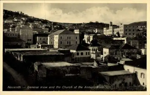 Ak Nazaret Nazareth Israel, Blick auf  Kirche der Verkündigung,  Architektur