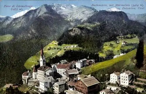 Ak Pieve di Livinallongo Veneto, Pieve di Livinallongo, Panorama, Buchenstein, Marmolata