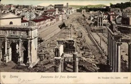 Ak Roma Rom Lazio, Panorama des Forum Romanum, alte Ruinen,  Architektur, Rom