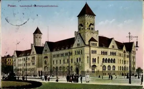 Ak Poznań Posen, Landschaft Oberpostdirektion, s Gebäude, nansicht