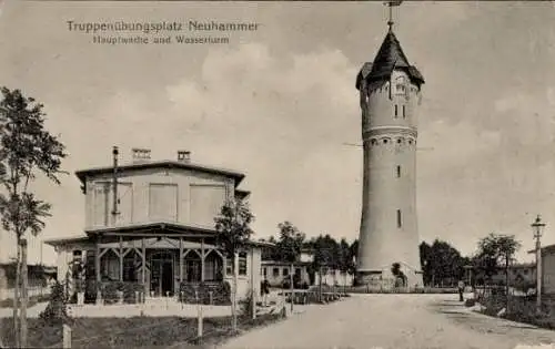 Ak Świętoszów Neuhammer am Queis Schlesien, Truppenübungsplatz, Hauptwache, Wasserturm