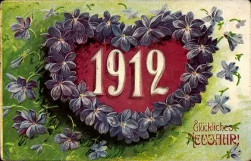 Präge Ak Glückwunsch Neujahr, Jahreszahl 1912