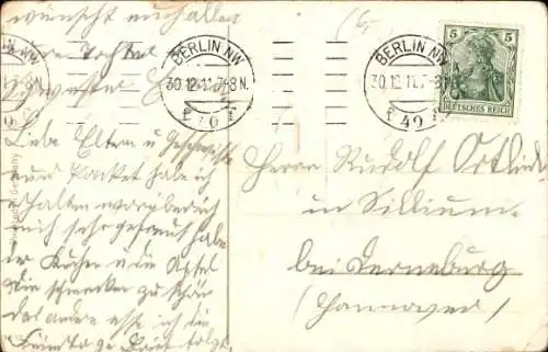 Präge Ak Glückwunsch Neujahr, Jahreszahl 1912