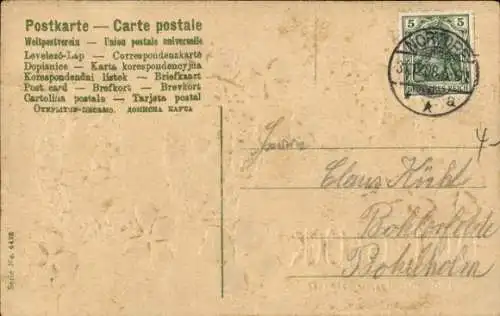 Präge Ak Glückwunsch Neujahr, Jahreszahl 1909, Klee